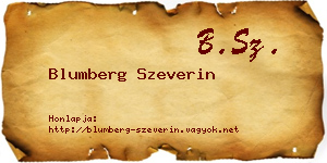 Blumberg Szeverin névjegykártya